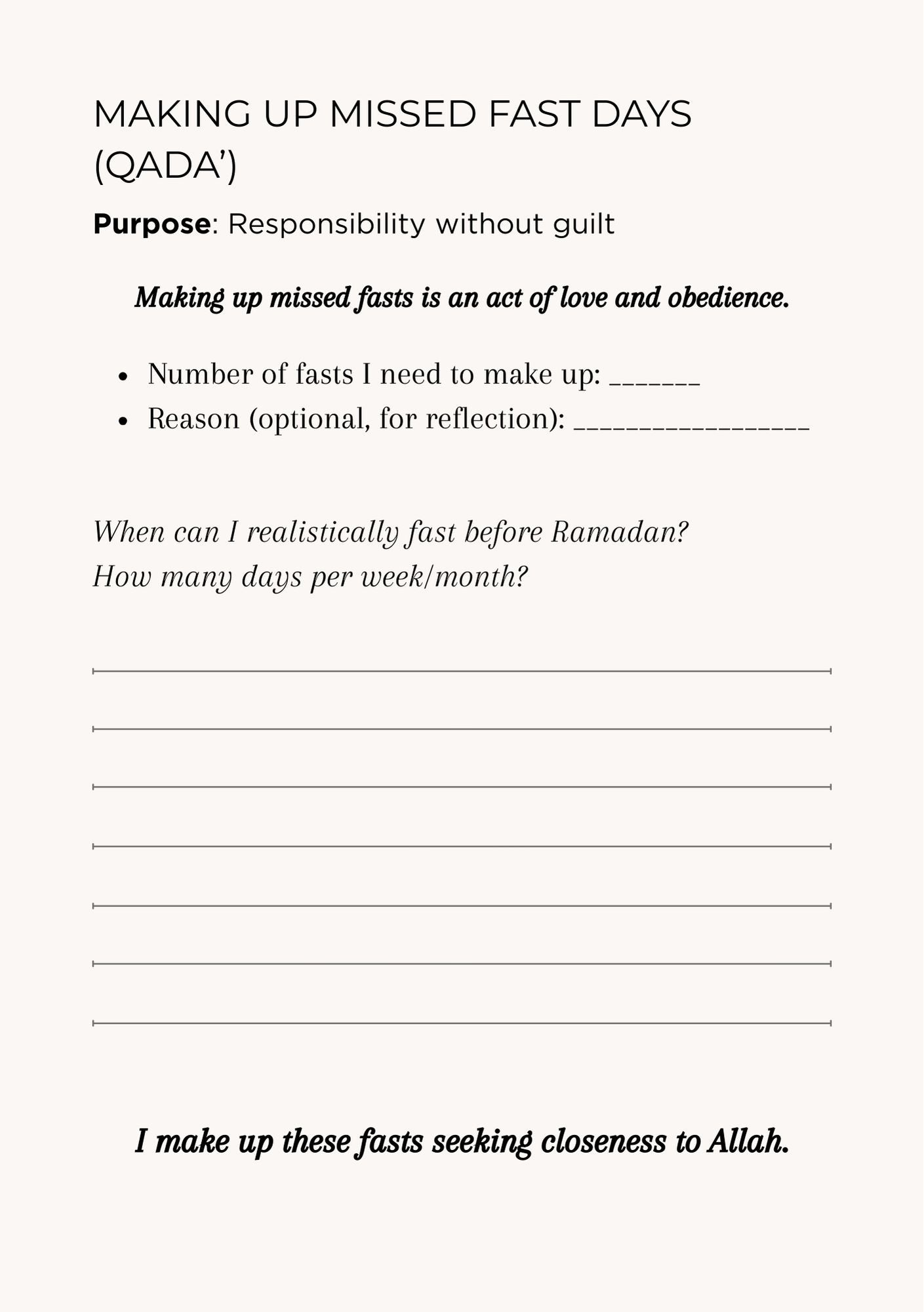 The Complete Ramadan Journal