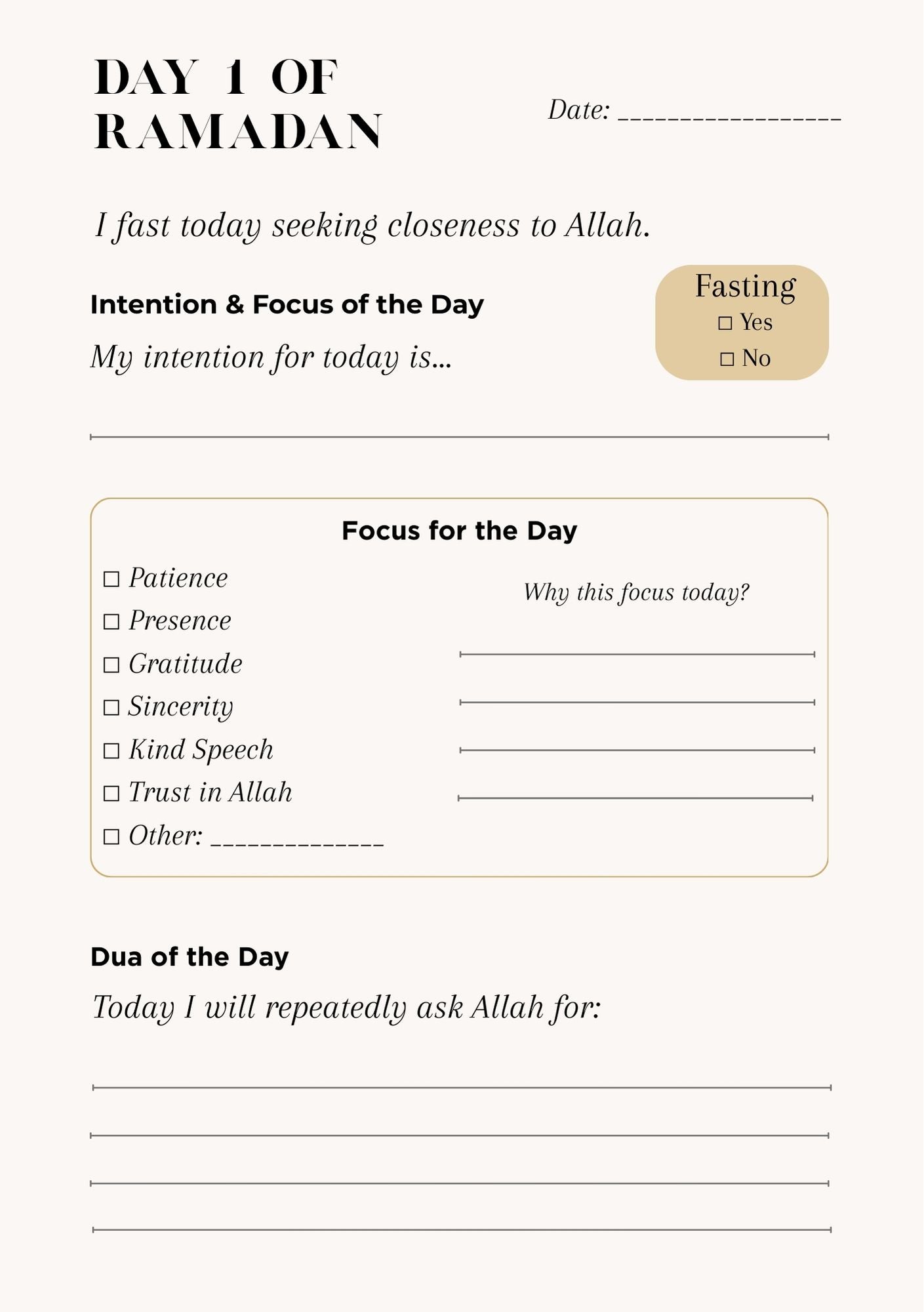The Complete Ramadan Journal