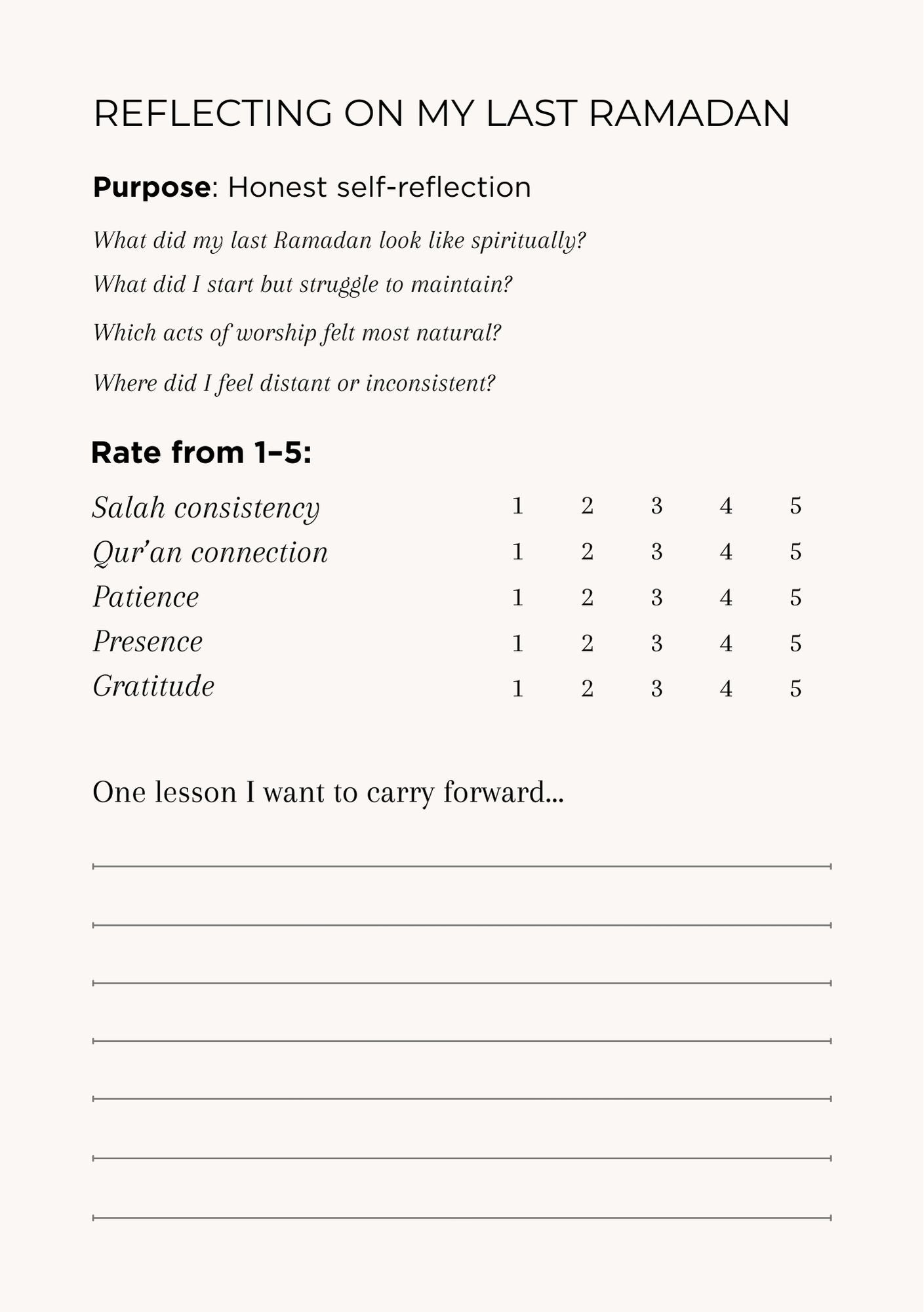 The Complete Ramadan Journal